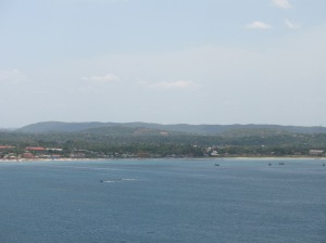 The panorama of the ocean and parts of the city from top of the fort..